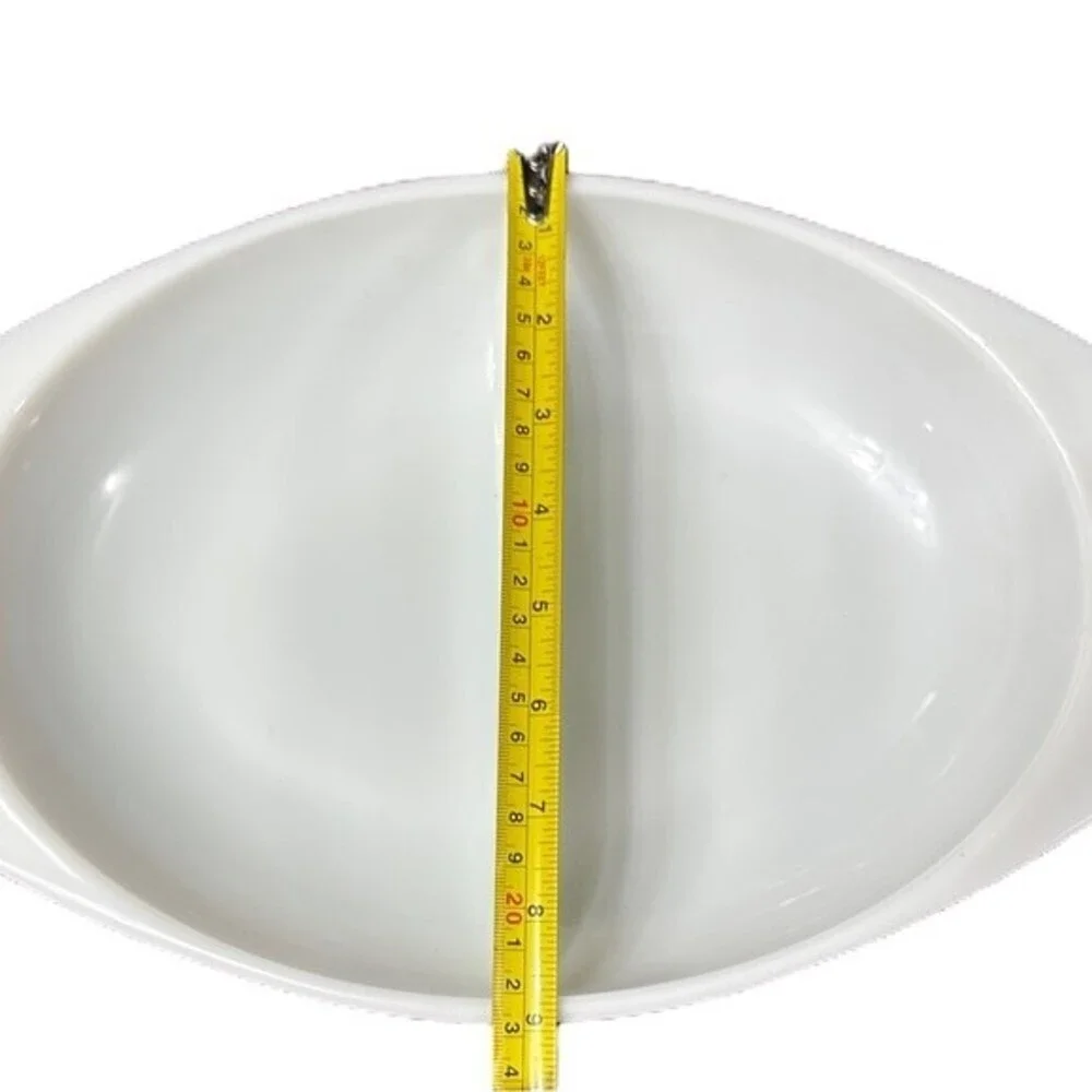 Vintage Pyrex Oval Divided Casserole‎ Dish Farmhouse Country Cottage Home Decor